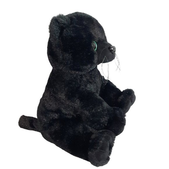 The Bear Factory Onyx The Black Panther Cat Sparkle Eyes Plush Stuffed Toy 12" - Picture 6 of 8